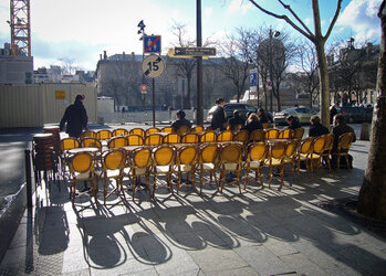Saint-Sulpice, terrasse vue sur chantier